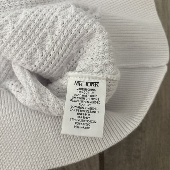 Mr Turk Mateo Short Sleeve V Neck Pullover Sweater Shirt White $268 NWT - Picture 10 of 10